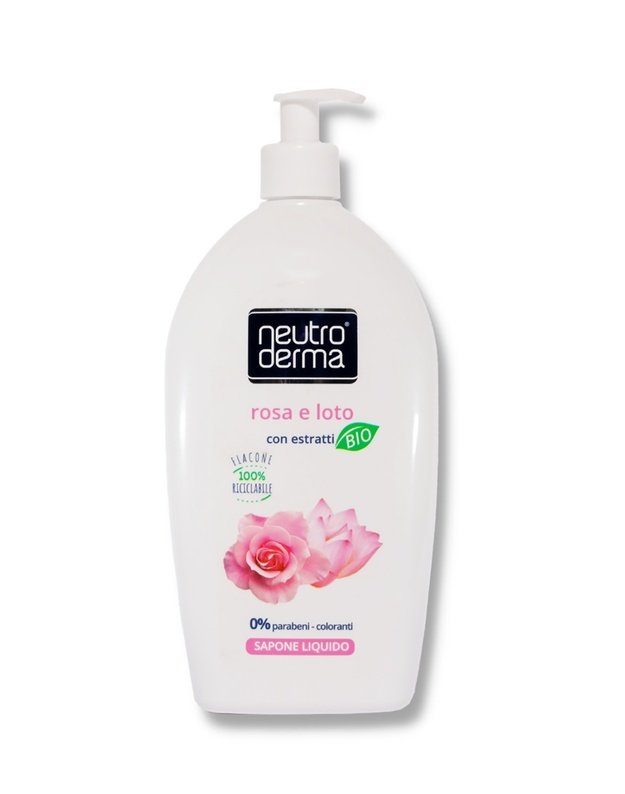 NEUTRODERMA BIO muilas veidui ir rankoms su lotoso ekstraktu ir rožių aliejumi, 1000 ml