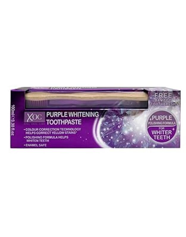 XOC Purple Whitening dantų pasta 100ml + dantų šepetėlis