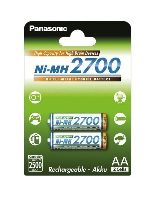 Įkraunamas elementas Panasonic NiMh HR6 2700 mAh (AA)