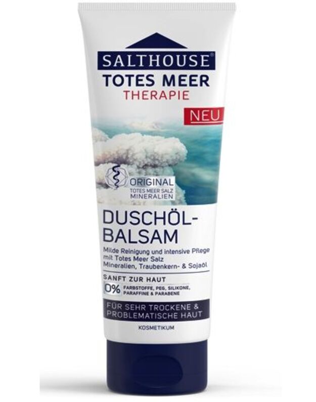 Salthouse Negyvosios jūros terapija, 200 ml. Dušo balzamas su aliejumi ypač sausai ir problematiškai odai.